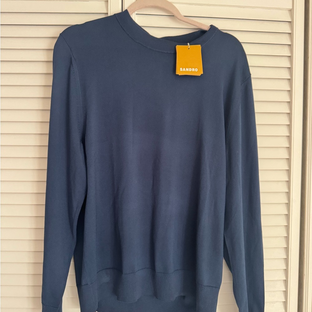 Sandro Navy Knit Top